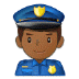 👮🏾‍♂️ man police officer: medium-dark skin tone display on Samsung